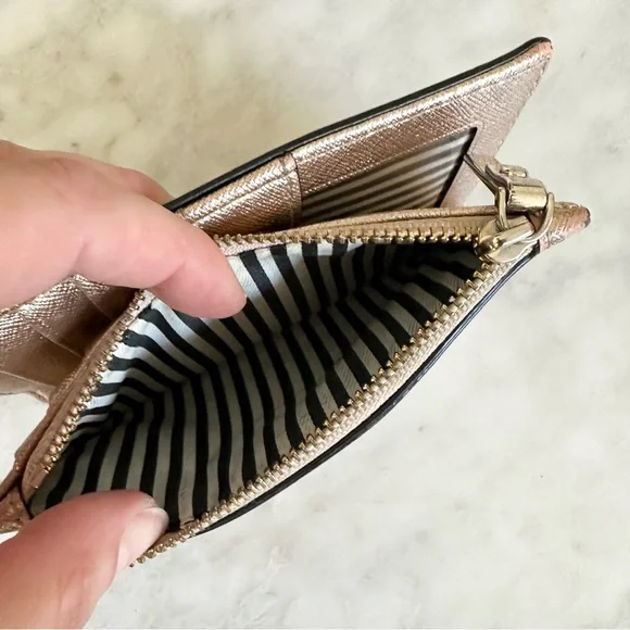 Kate Spade Spencer Metallic Small Slim Bifold Wallet - Picture 4 of 6